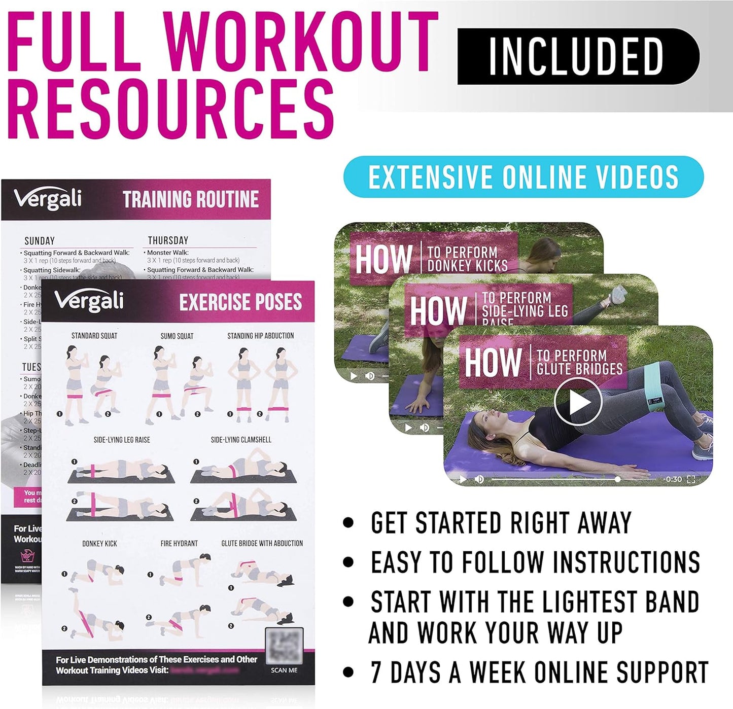 Resistance Bands for Working Out with 4 Booty Bands Set
