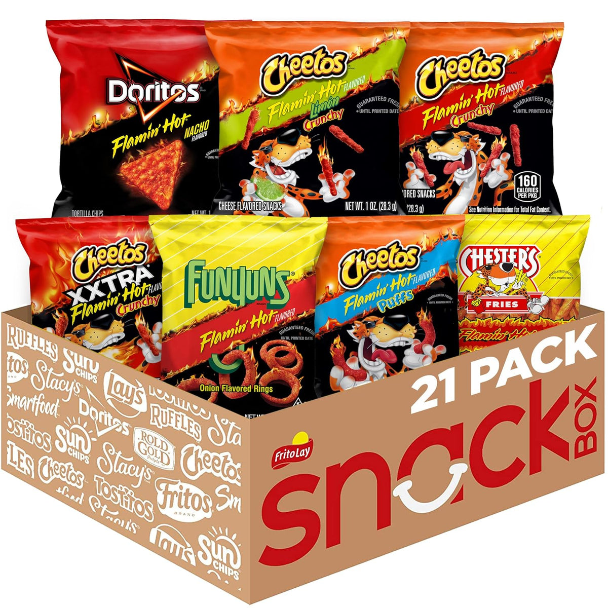 Frito-Lay Classic Mix Variety Pack, Single Serve Snack Bags, Pack of 21