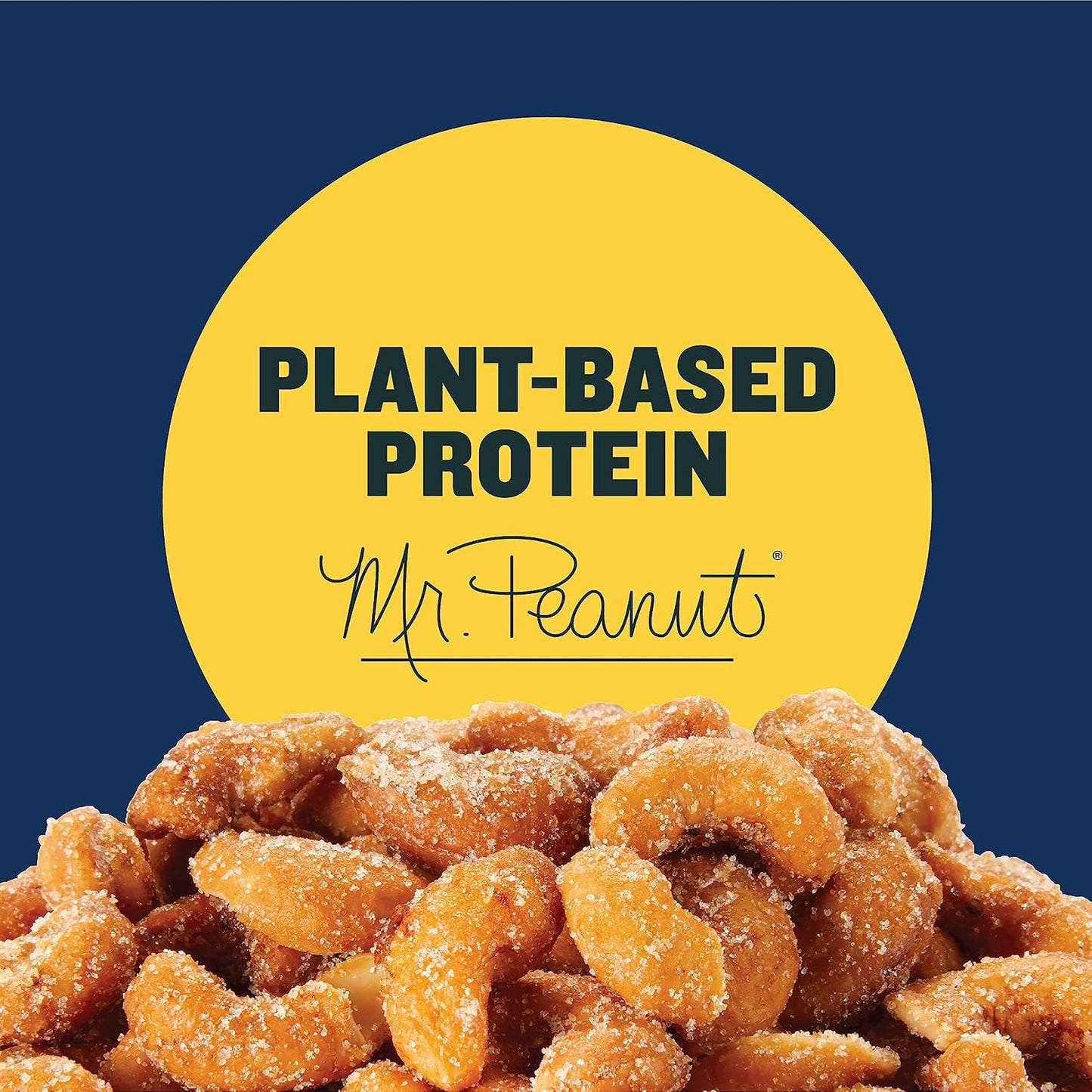 PLANTERS Deluxe Honey Roasted Whole Cashews: Sweet & Salty Snack, Plant-Based Protein, Crunchy Texture, Resealable Canister