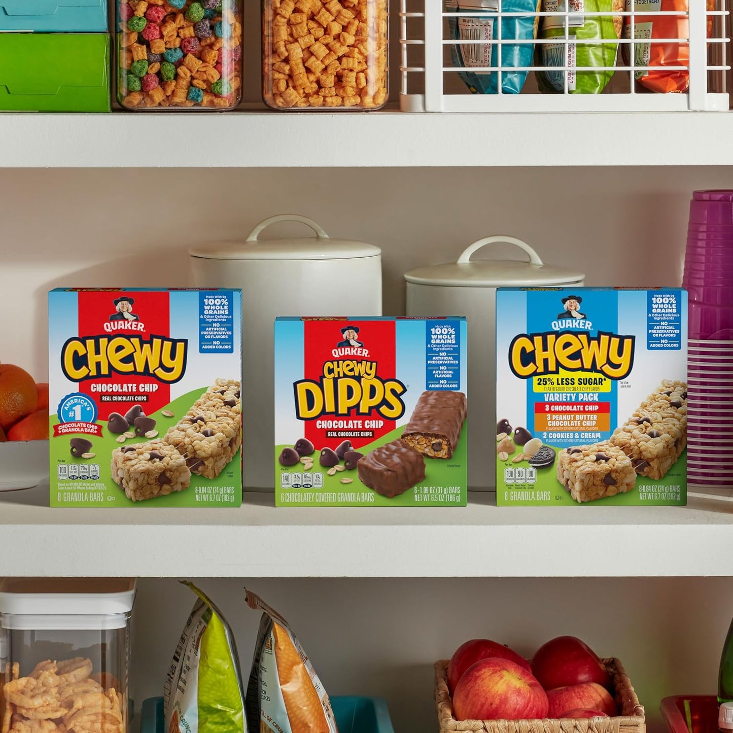 Quaker Chewy Granola Bars, Chocolate Chip, 58 Count, Individually Wrapped