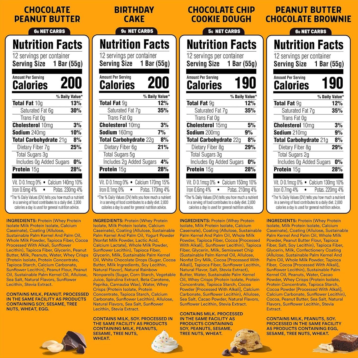 JUNKLESS Protein Bars Variety Pack with 4 Flavors and 12 Bars