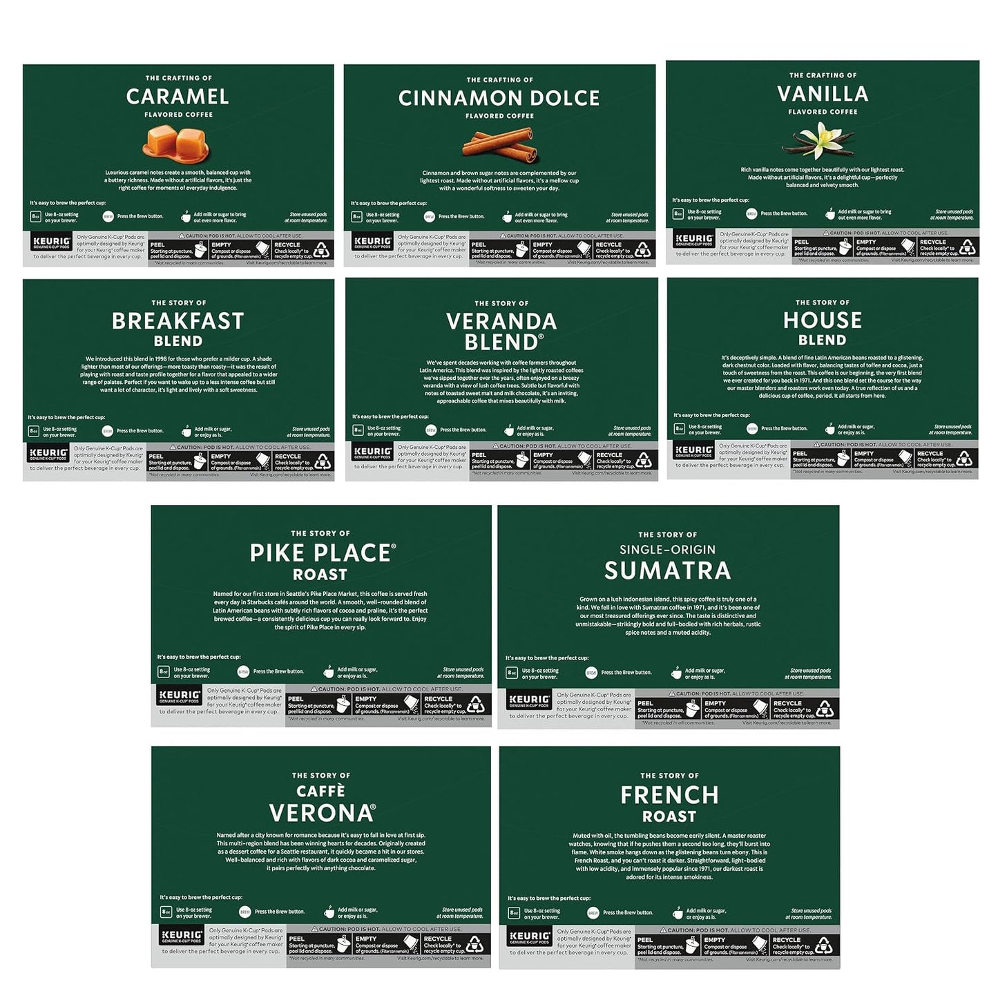 Starbucks K-Cup Coffee Pods Variety Pack 40 Count Keurig Pods