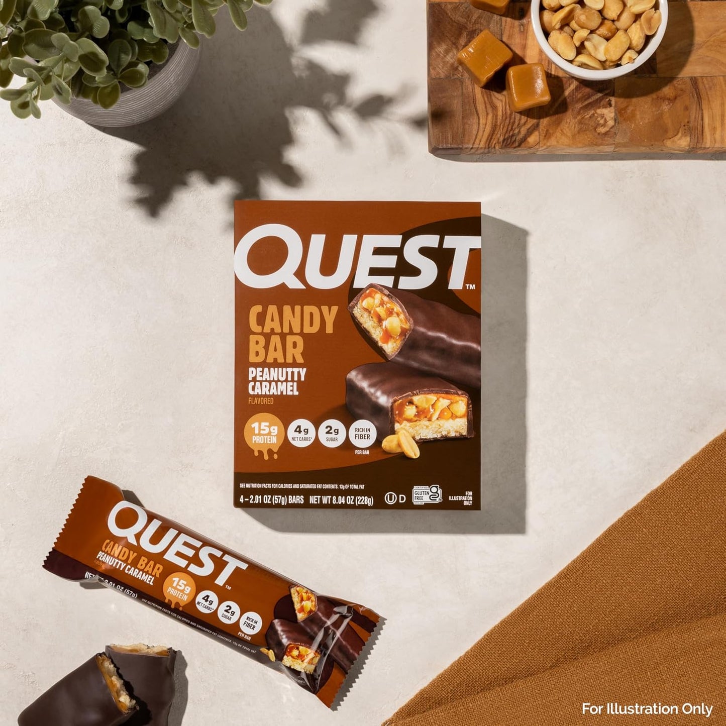 Quest Nutrition Protein Bar, Peanutty Caramel Flavor, 12 Count, Gluten Free