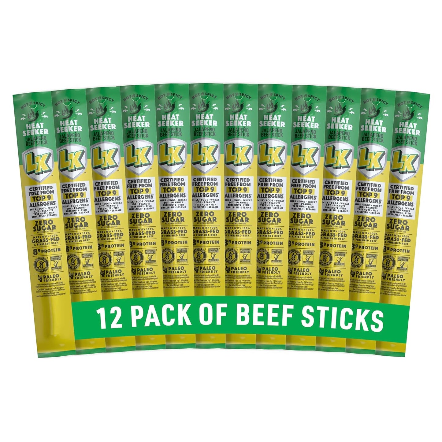 Lorissa's Kitchen Smoke Show Seasoned & Smoked Beef Sticks, Pack of 12, 1 oz Meat Snacks