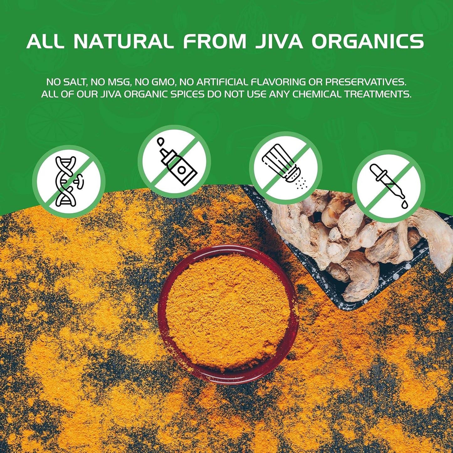 Jiva Organics 1 Pound USDA Organic Turmeric Powder - High Curcumin Content from India
