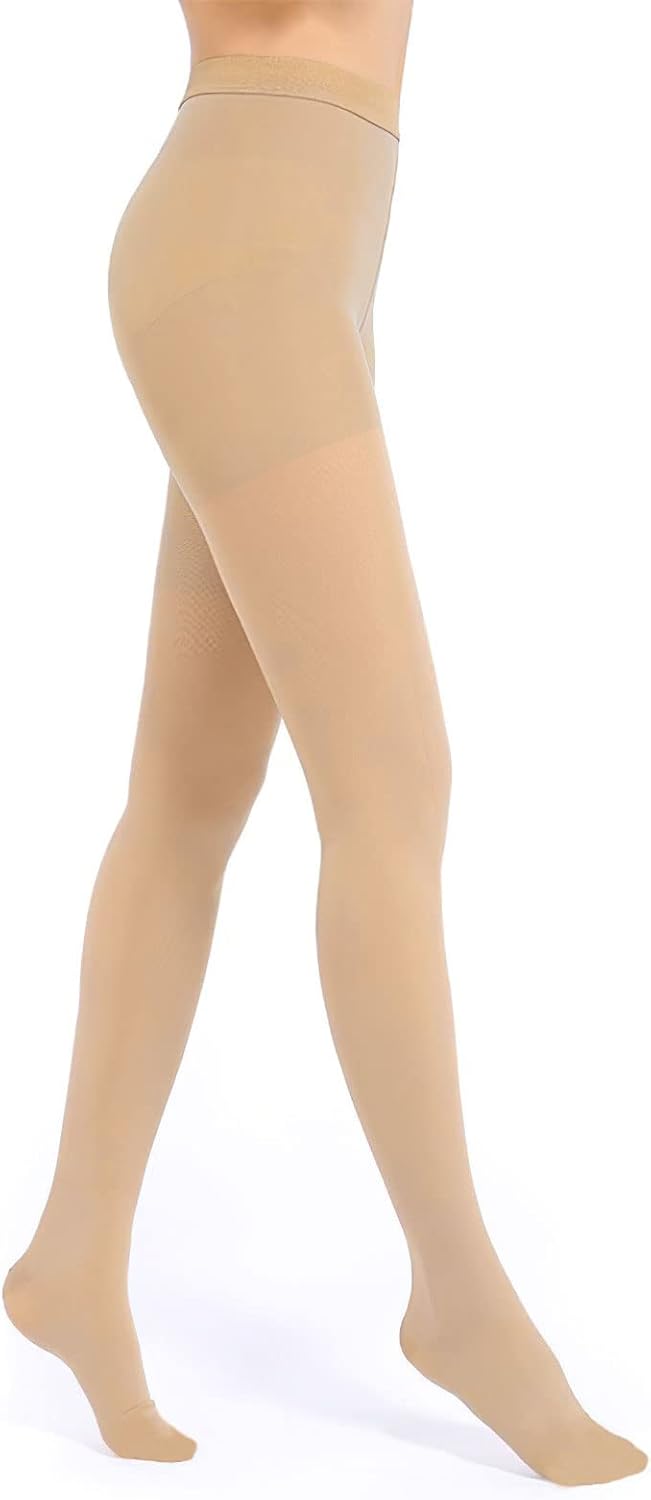 Ktinnead 20-30 mmHg Compression Pantyhose for Women and Men