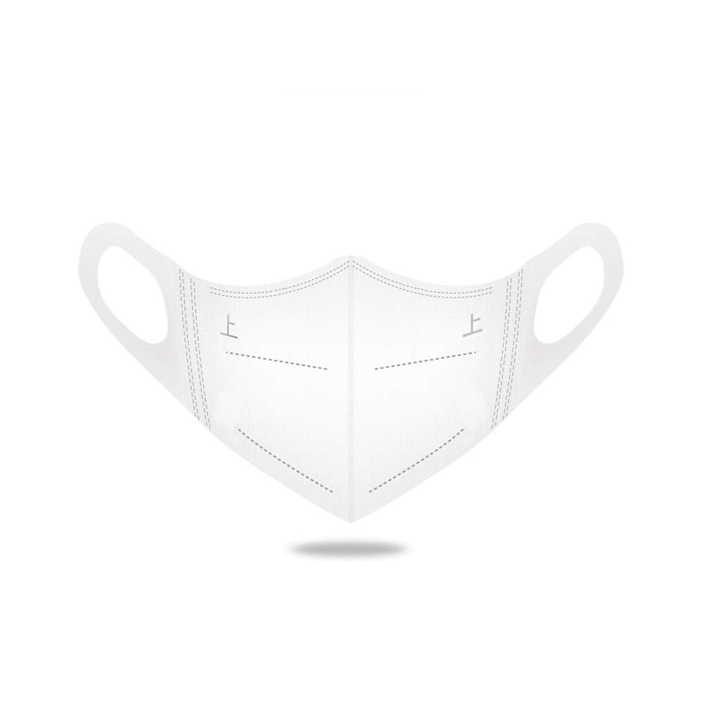 Medi-sky 3D Disposable Face Mask for Adults, Elastic Cloth Ear Straps, 50pcs White