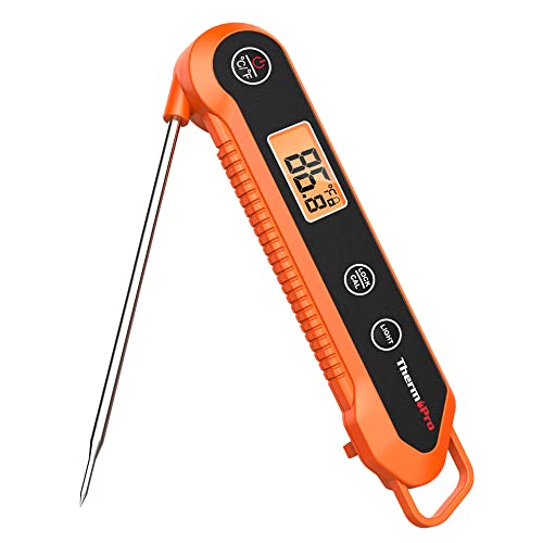 ThermoPro Digital Instant Read Meat Thermometer for Grilling Waterproof Kitchen Food Thermometer with Calibration & Backlight Baking Bread Candy Thermometer Cooking Tools Utensils
