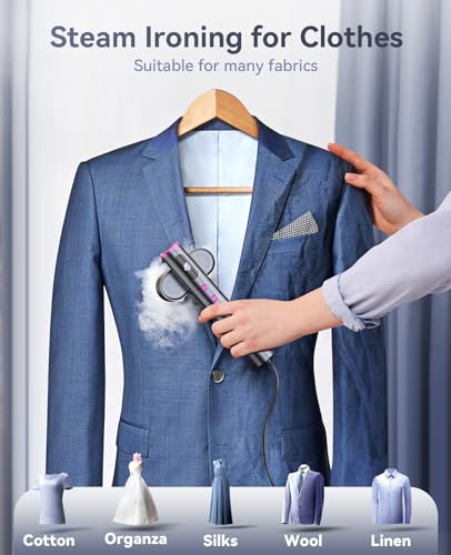 Jack ＆ Rose Travel Steamer for Clothes,100-220V Portable Iron,15s Heat Up,Steamer ＆ Iron 2 In 1, Travel Size,Large Ceramic Heat Panel,for Global and Europe