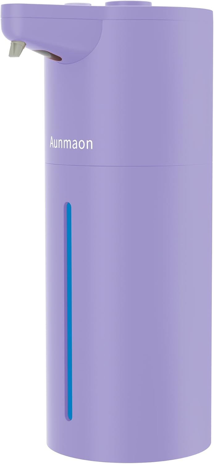 Aunmaon Automatic Soap Dispenser Touchless,15-Level,Kitchen Bath Black | Hands-Free,15-Level Dial Control,Thick & Thin Soap Compatible,Long Battery Life,Easy for Toddlers,Wall Mountable