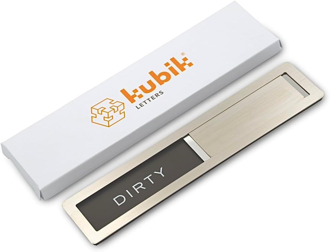 Kubik Letters Clean Dirty Magnet for Dishwasher Sign, Kitchen Decor Organization Accessories Organizers and Storage