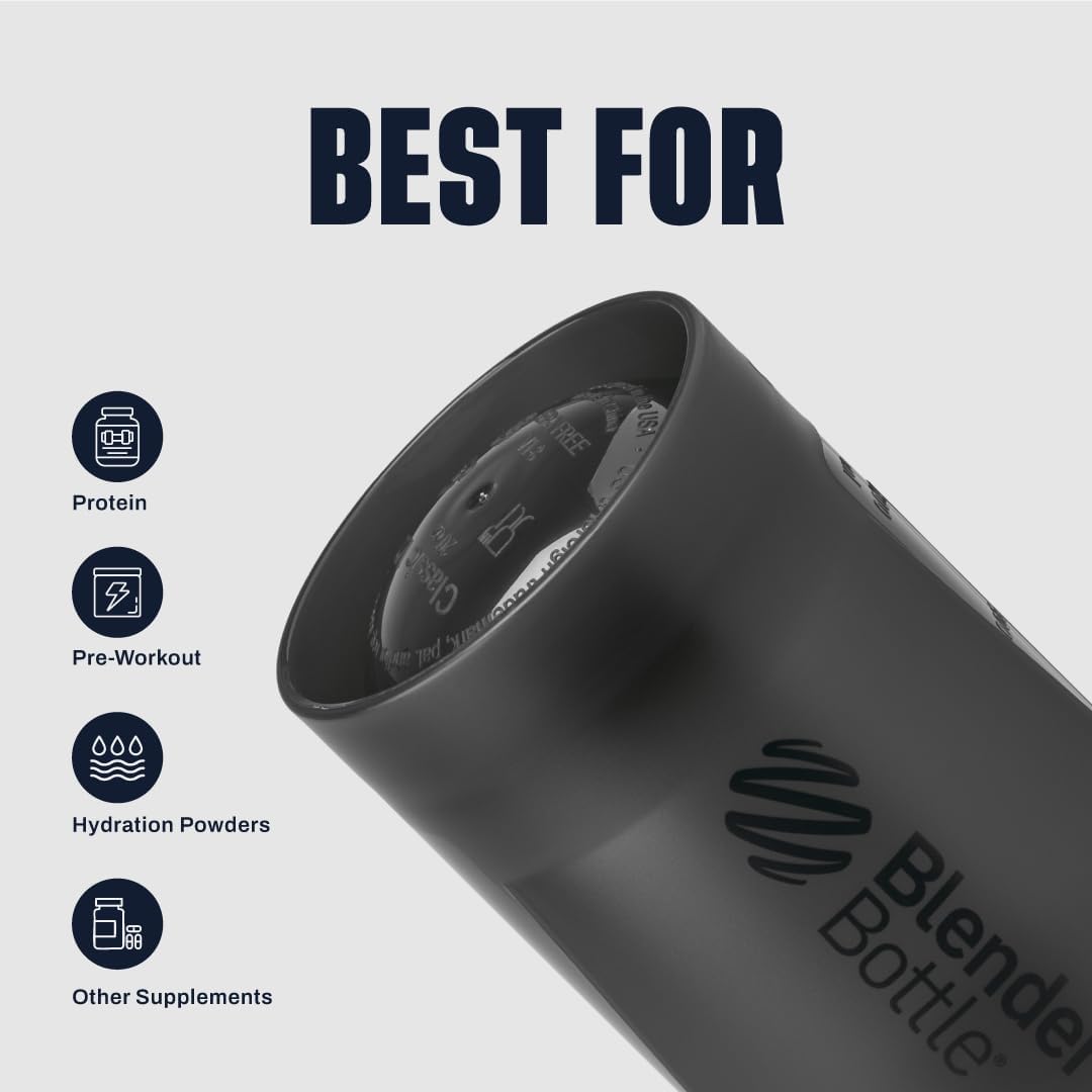 BlenderBottle Classic V2 Shaker Bottle, 28oz (2 Pack), Black & Navy