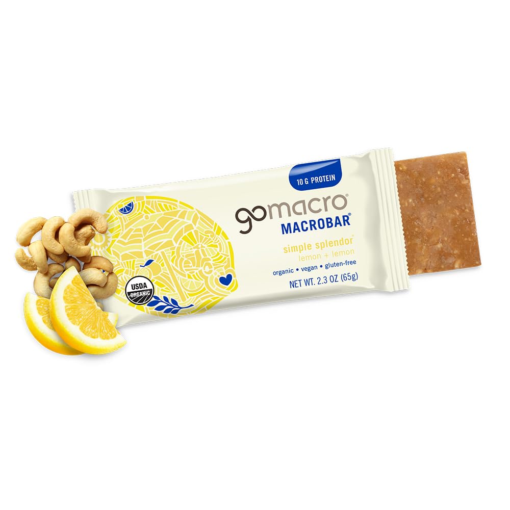 Gomacro Organic Lemon And Lemon Bars 2.3 Ounce 12 Count