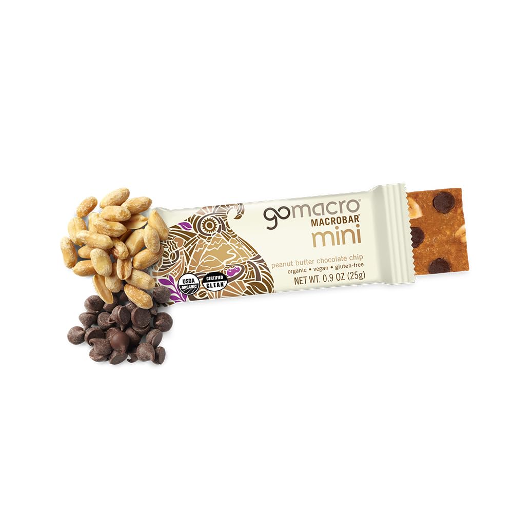 GoMacro MacroBar Mini Organic Vegan Snack Bars - Peanut Butter Chocolate Chip