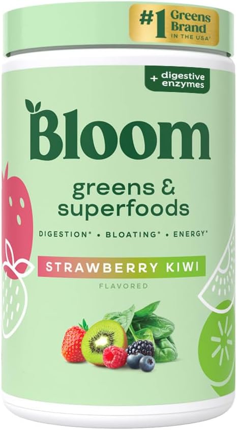 Bloom Nutrition Superfood Greens Powder with Probiotics, Prebiotics, and Digestive Enzymes for Gut Health