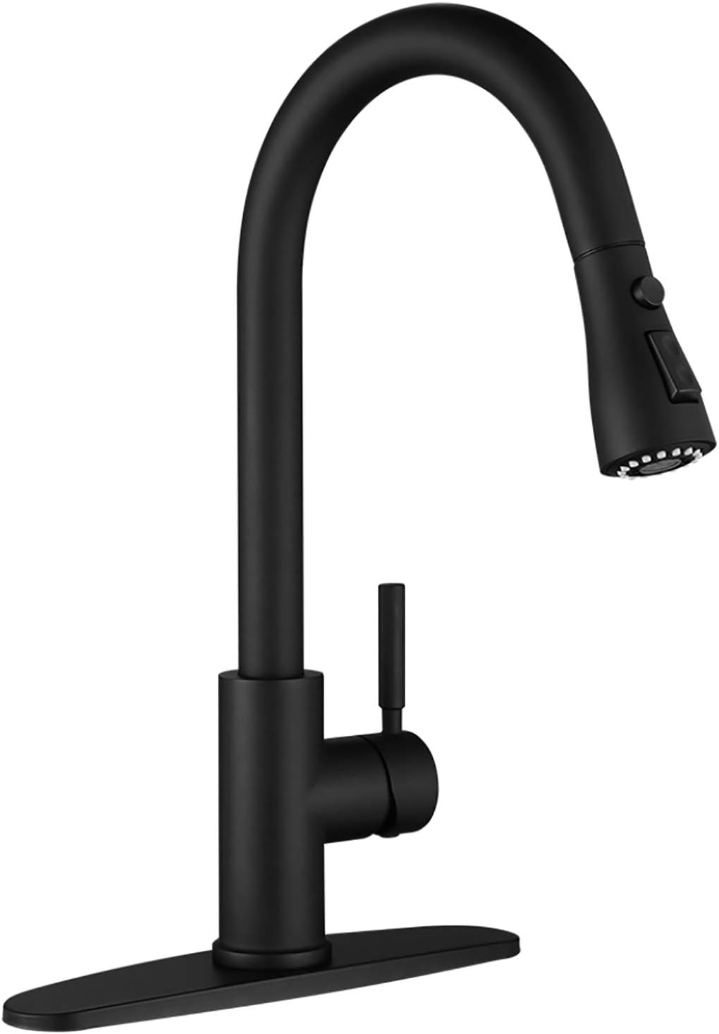 WEWE Single Handle High Arc Brushed Nickel Pull Out Kitchen Faucet,Single Level Stainless Steel Kitchen Sink Faucets with Pull Down Sprayer,Suitable for Laundry Rv Bar