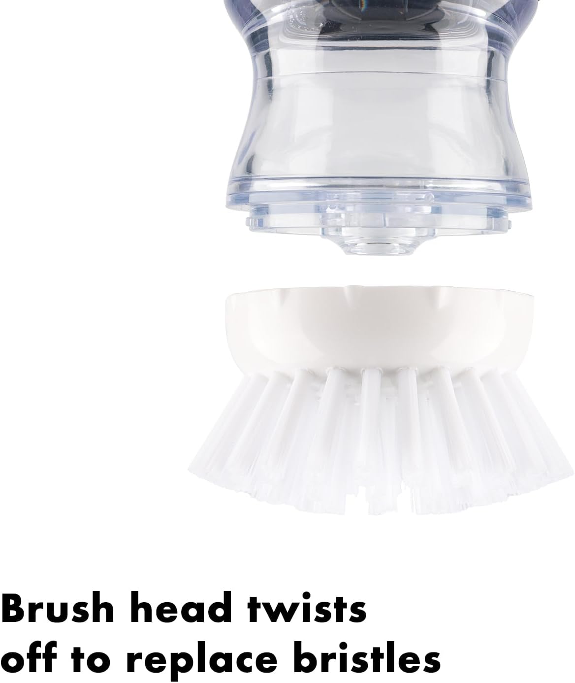 OYV Soap Dispensing Palm Brush, Dish Brush Set with Silicone Drip Tray and One Refill, Kitchen Dish Scrub Brush for Cleaning Pots, Pans, Sinks