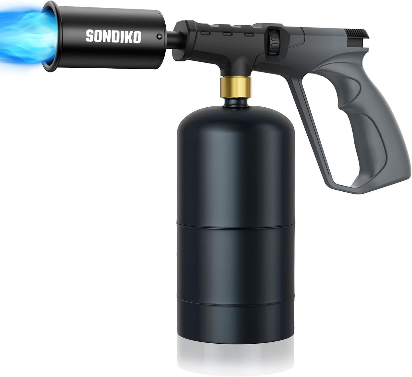 Sondiko Powerful Grill & Cooking Propane Torch L8010, Sous Vide, Welding Torch, Adjustable Wood Torch Burner for Searing Steak, BBQ, Campfire Starter(Black, Grey) Propane Tank Not Included
