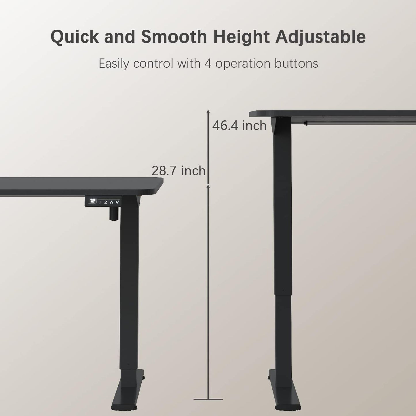 Furmax 55 x 24 Inches Electric Height Adjustable Standing Desk Large Sit Stand Up Desk Home Office Computer Desk Memory Preset with T-Shaped Metal Bracket, Black