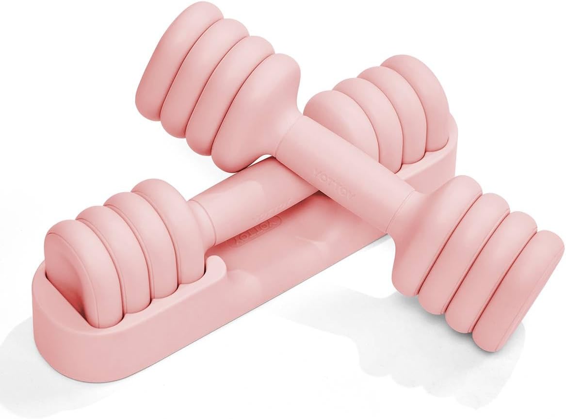 YOTTOY Adjustable Dumbbell Set of 2, 4-in-1 Hand Weights for Home Gym