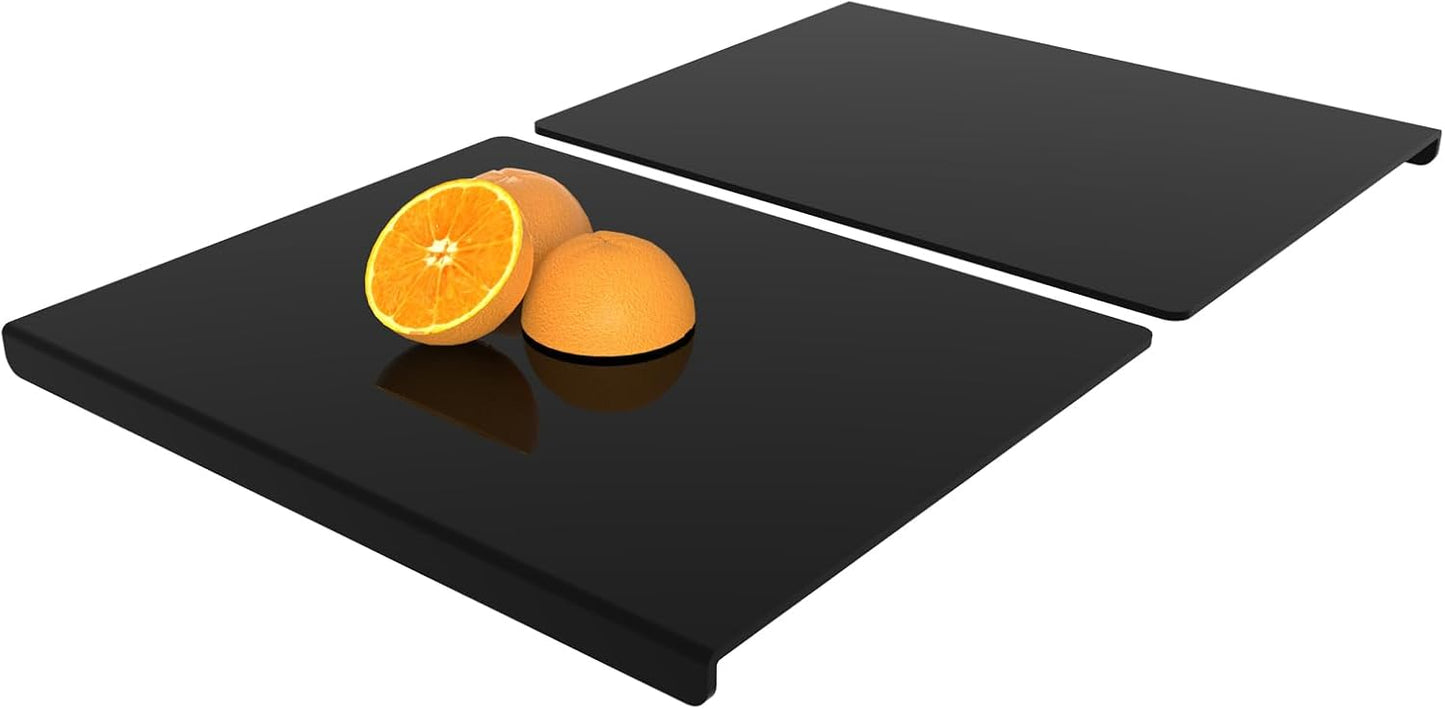 SWSKR Acrylic Cutting Board with Counter Lip,17.5"x13.5" Clear Cutting Board for Kitchen Countertop,Non-Slip,60% Thicker,Perfect for Bread,Meat,Veggies & More,Great Kitchen Essential Gadgets & Decor