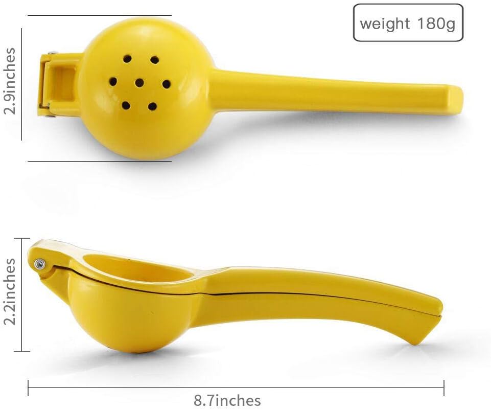 Y-ME Manual Juicer Citrus Lemon Squeezer, Fruit Juicer Lime Press Metal, Professional Hand Juicer Kitchen Tool(Yellow）