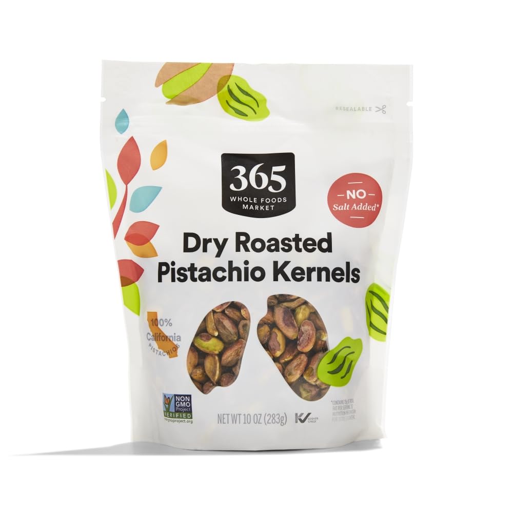 365 by Whole Foods Market dry roasted pistachio kernels no salt added 10 ounce
