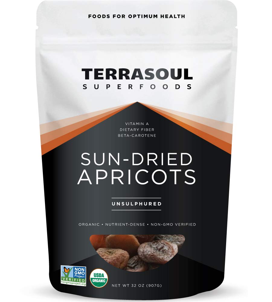 Terrasoul Superfoods Organic Apricots, 2 Lbs, Unsulphured, No-Added Sugar