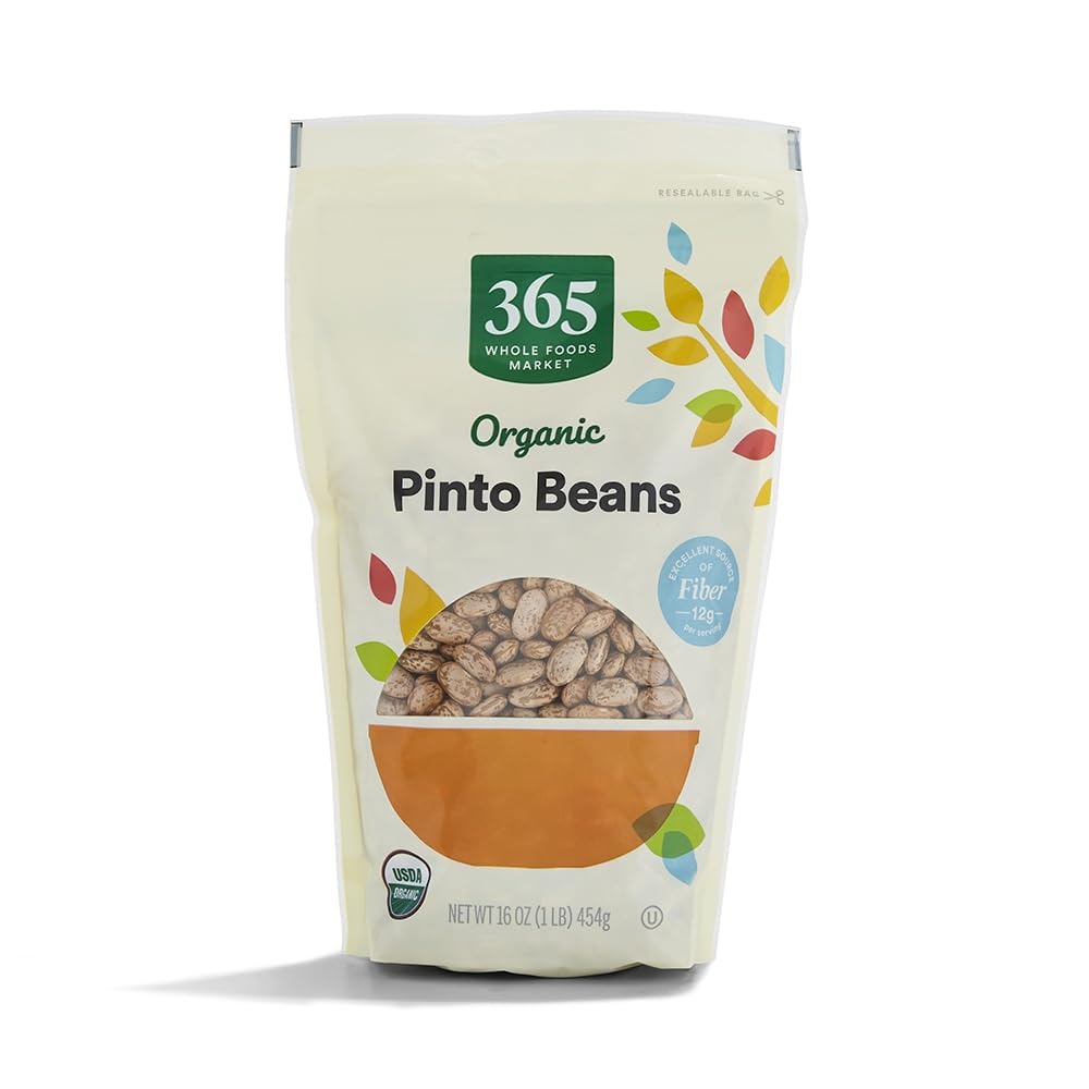 Whole Foods Market 365 Organic Pinto Beans 16 Ounce Low Fat Plant-Based Protein