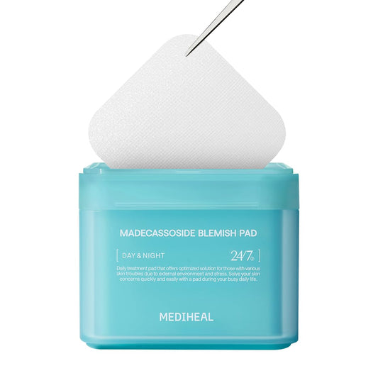 MEDIHEAL Madecassoside Toner Pads - with Centella Asiatica to Treat Blemishes and Improve Uneven Skin Tone - Vegan Gauze Fabric, 100 Pads