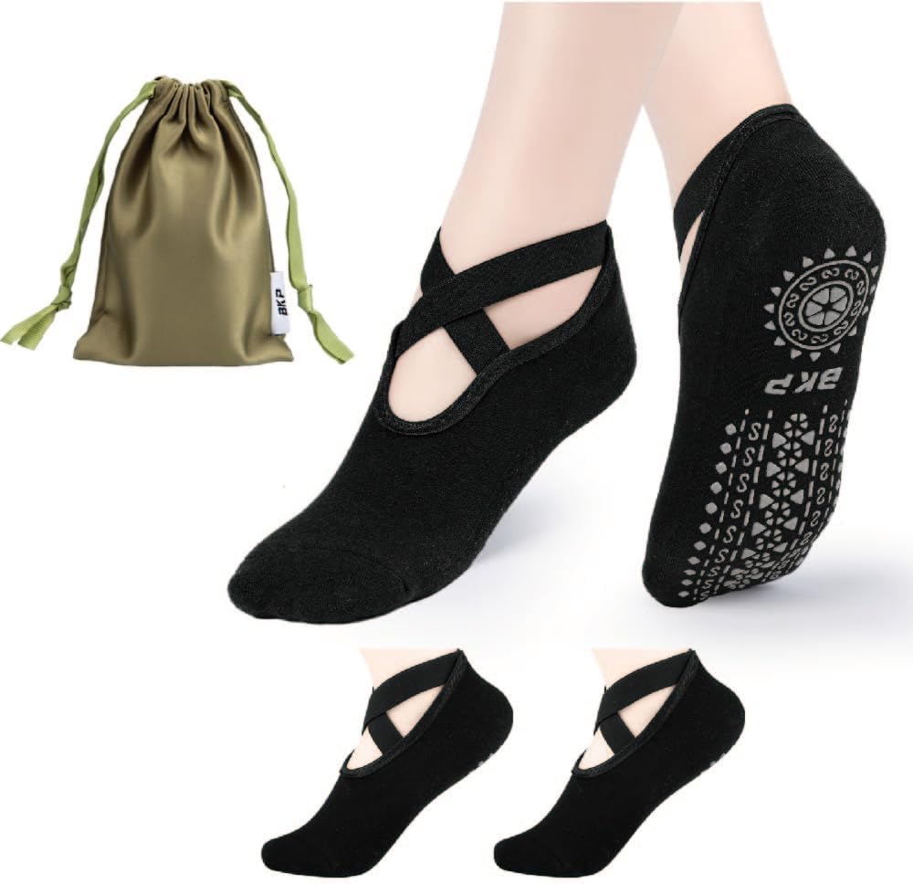 BKP Yoga Socks for Women - Non Slip Grip Socks for Ballet, Pilates