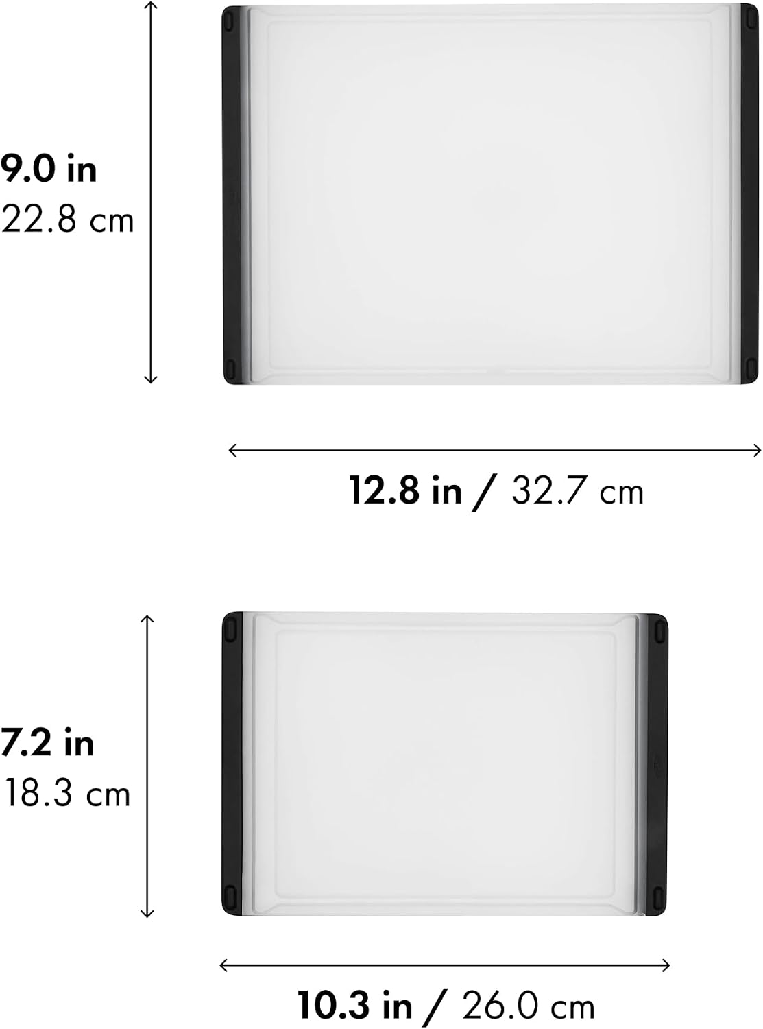 OXO Good Grips 2-Piece Cutting Board Set, Cutting Boards for Kitchen Prep, Non-Porous Double-Sided Design, Dishwasher-Safe, Durable Kitchen Essentials