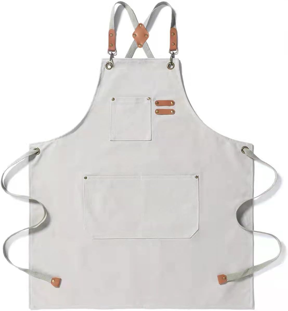 Tosewever Canvas Cross Back Chef Cotton Aprons for Men Women with Large Pockets