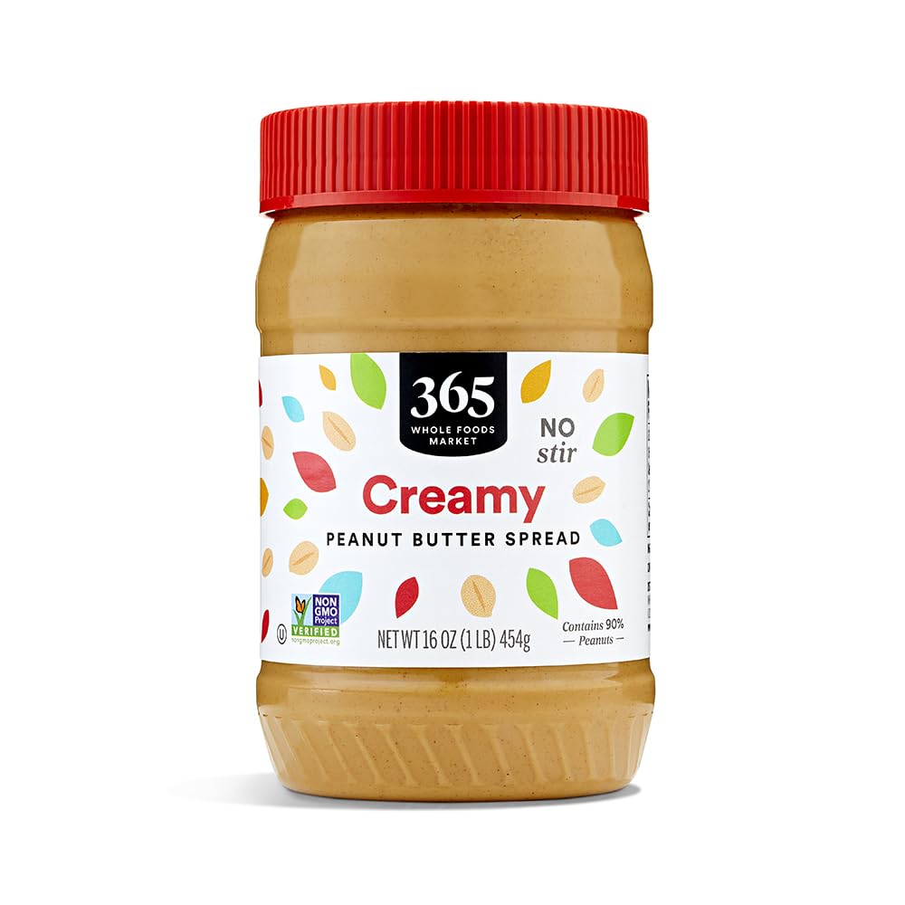 365 by Whole Foods Market Creamy Peanut Butter Spread No Stir 16 Ounce Jar