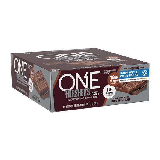 ONE Protein Bars, Hershey's Double Chocolate, Gluten Free, 18g Protein, 12 Pack
