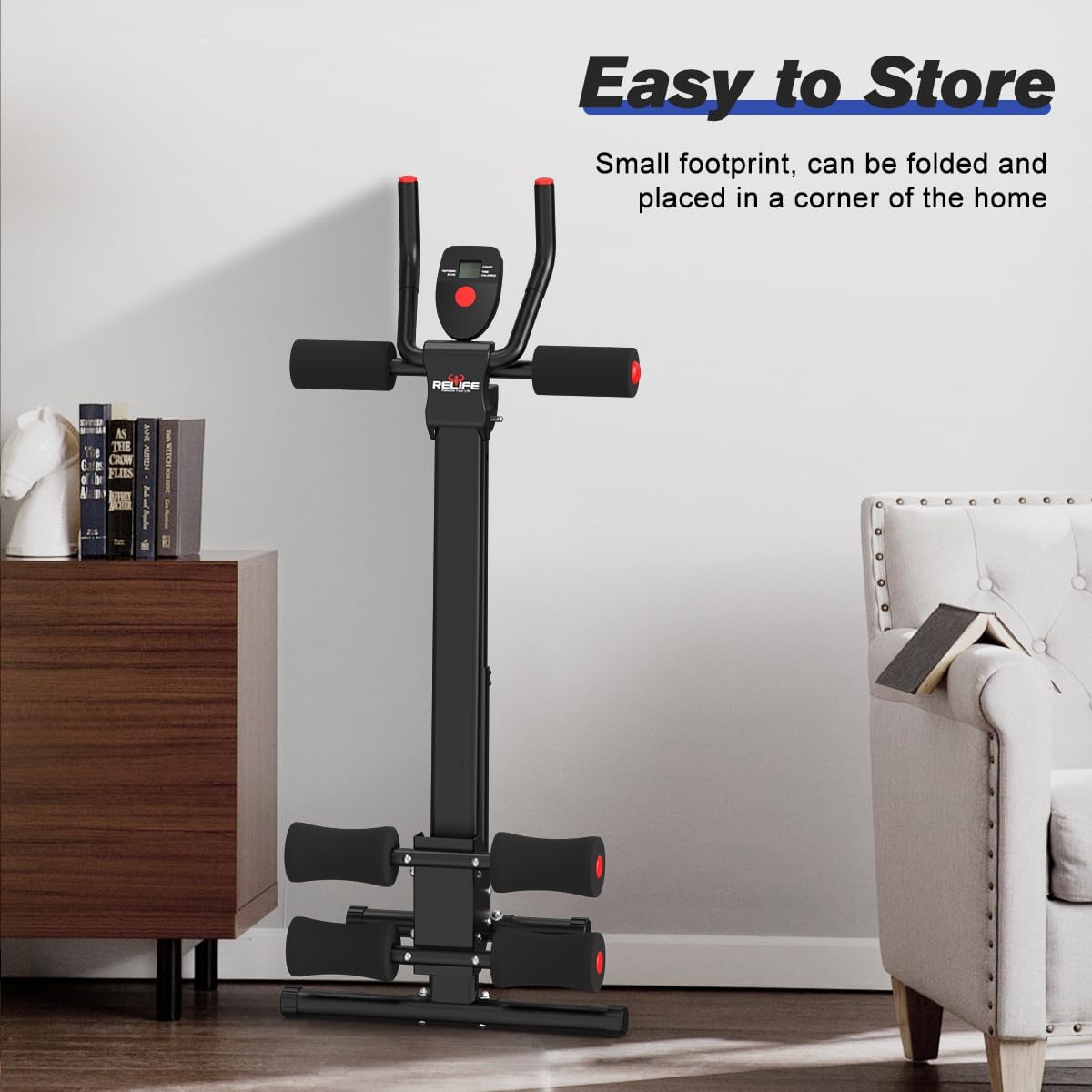 RELIFE Adjustable Ab Trainer Machine - Foldable Ab Cruncher, Full Body Workout, 440 LBS Capacity