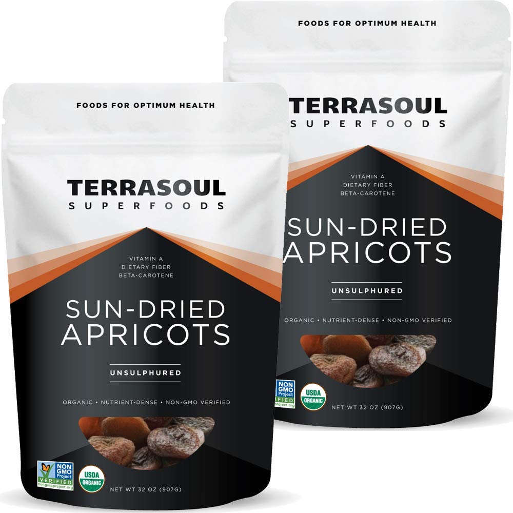Terrasoul Superfoods Organic Apricots, 2 Lbs, Unsulphured, No-Added Sugar