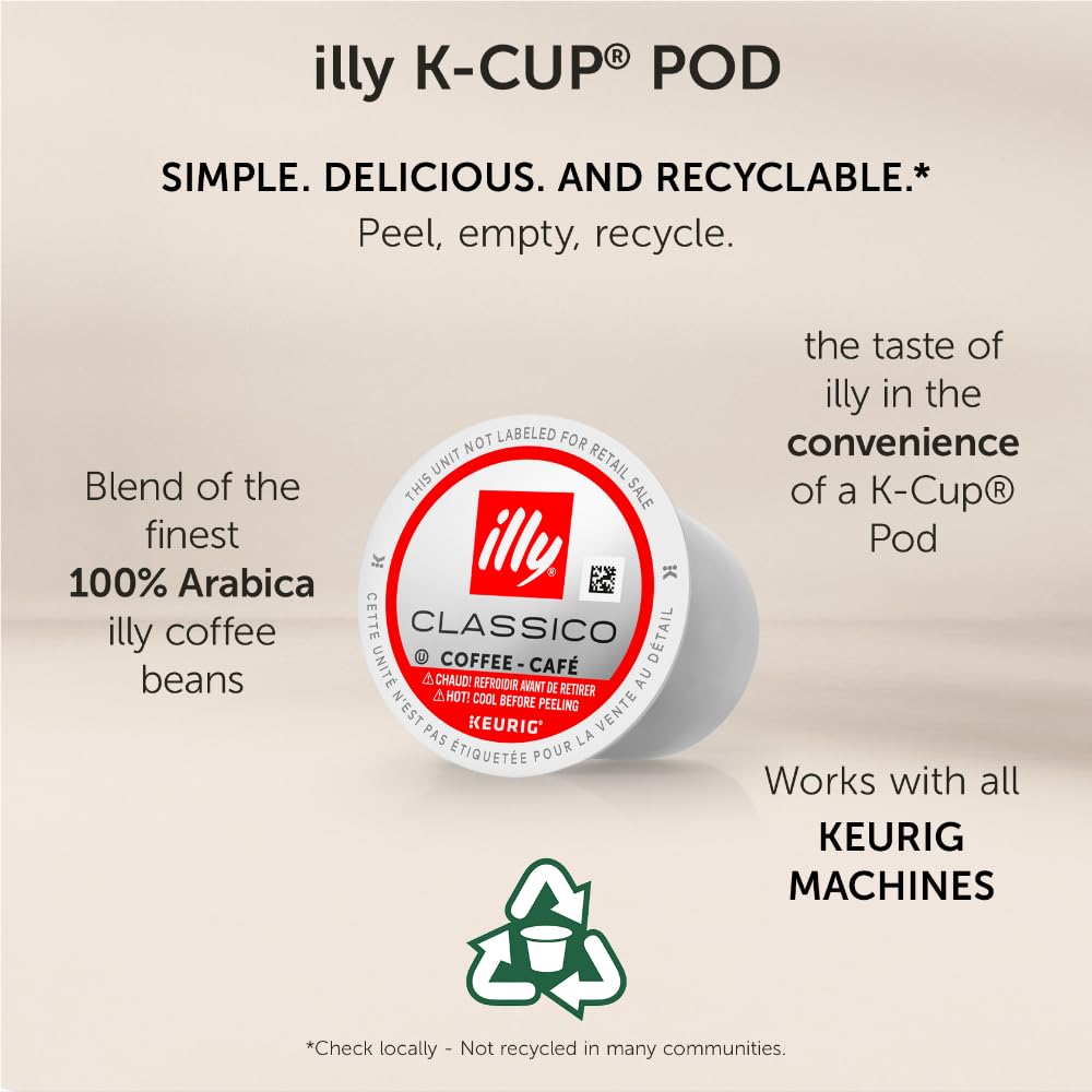 illy Coffee Pods for Keurig Machines, 100% Arabica, 32 Count, 1 Pack