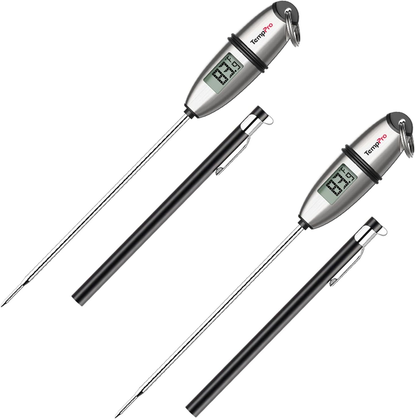 TempPro TempSwift 1 Sec Digital Food Thermometer for Kitchen Cooking | Meat Thermometer Digital, 5.3 inches Super Long Probe, Bread Baking Sourdough Liquids Candy Making Accessories Gift