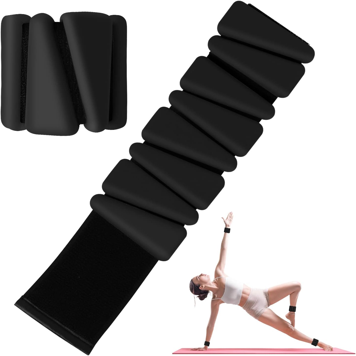 Adjustable Wrist Weights Set of 2, 1lb Each, for Women & Men, Silicone, Sweat-Proof