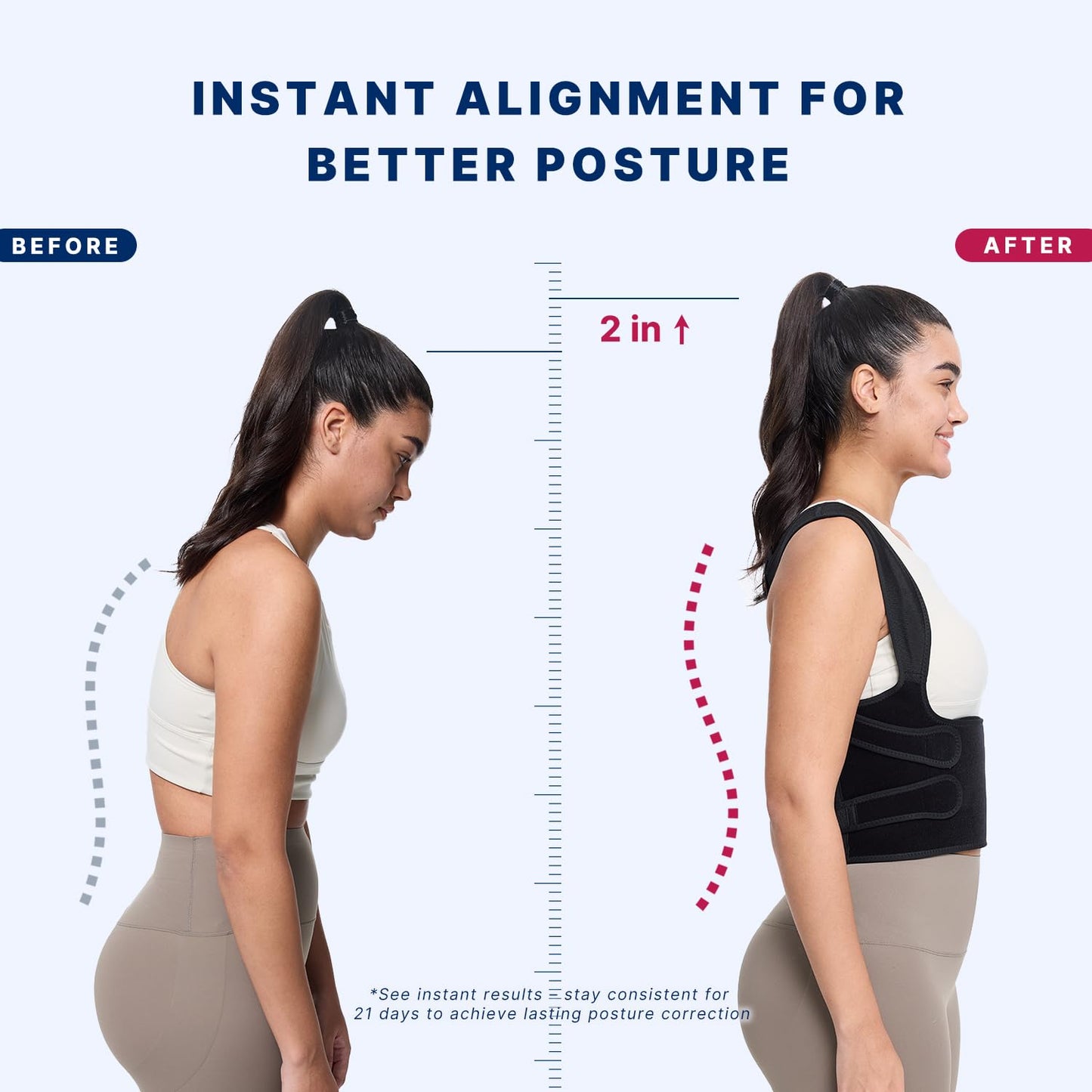 Fit Geno Posture Corrector for Women and Men, Adjustable Full Back Support