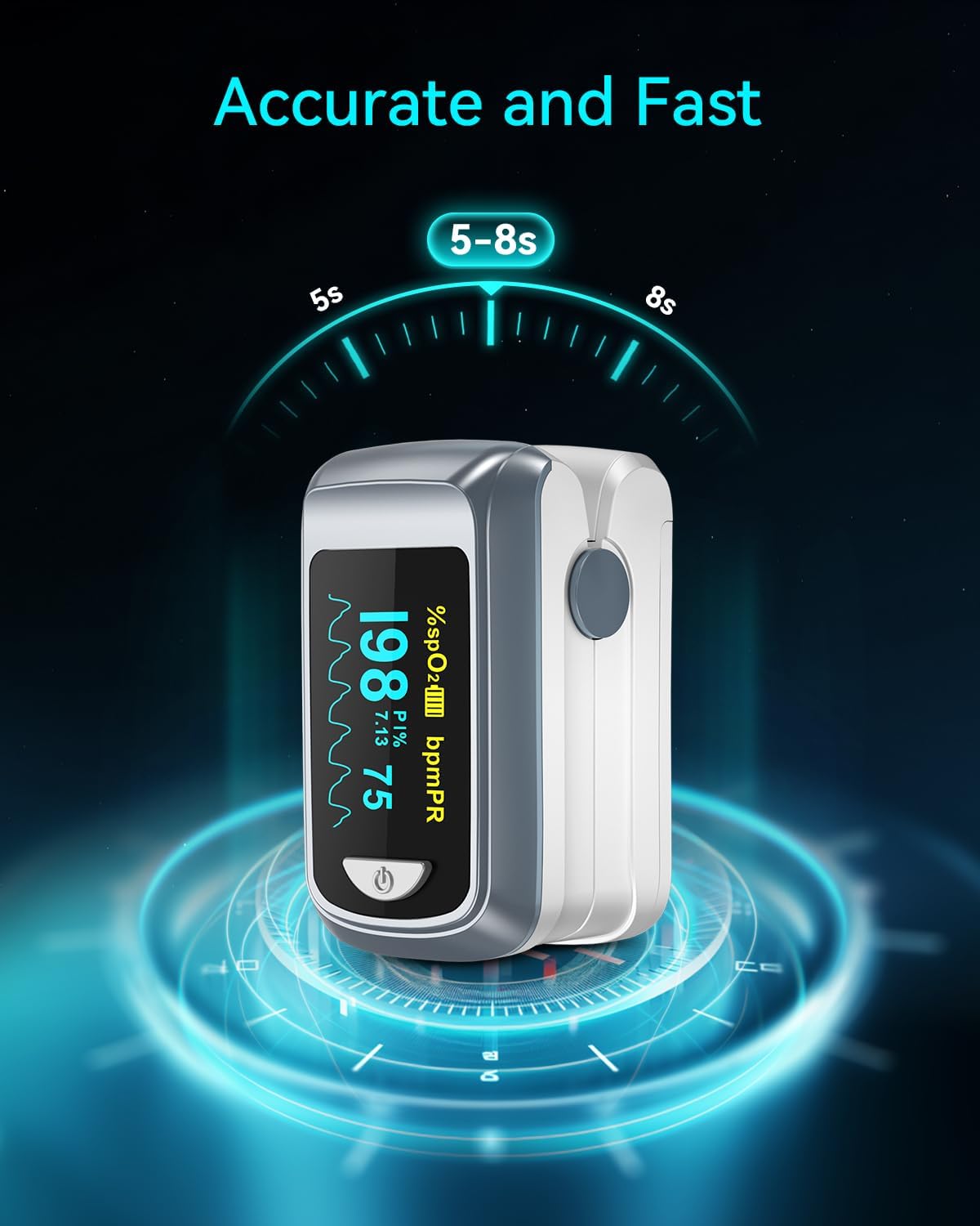 Healthtree JKS50B Fingertip Pulse Oximeter with SpO2 and Heart Rate Monitoring