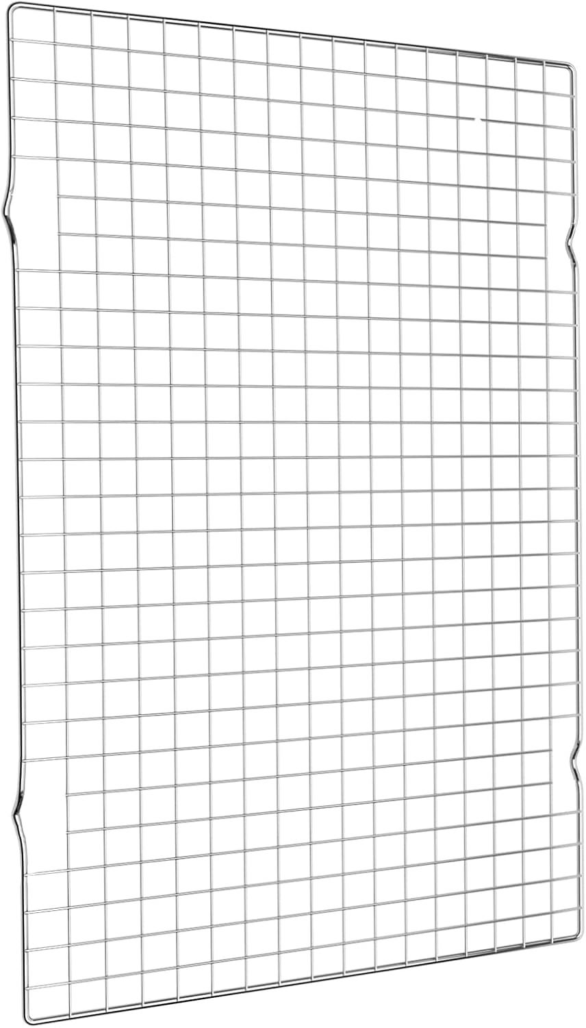 Cooling Rack for Baking 2-Pack, 16x10 Inches Baking Rack, Thick Wire Cookie Rack for Cooking, Roasting, Grilling, Drying, Oven Safe, Fits Half Sheet Pan, Silver