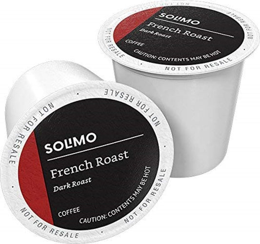 Amazon Solimo Dark Roast Coffee Pods, French Roast, 100 Count, Compatible with Keurig 2.0 K-Cup Brewers