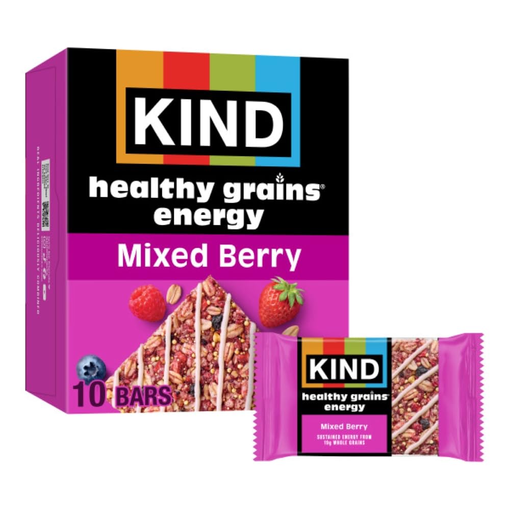 KIND Grains Energy Bars, Mixed Berry, Gluten Free, 10 Count