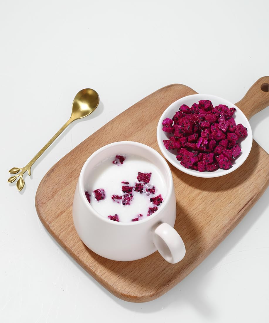 Premium Freeze Dried Dragon Fruit 5.3OZ/150g, Made with 100% Natural Dragonfruits Cube