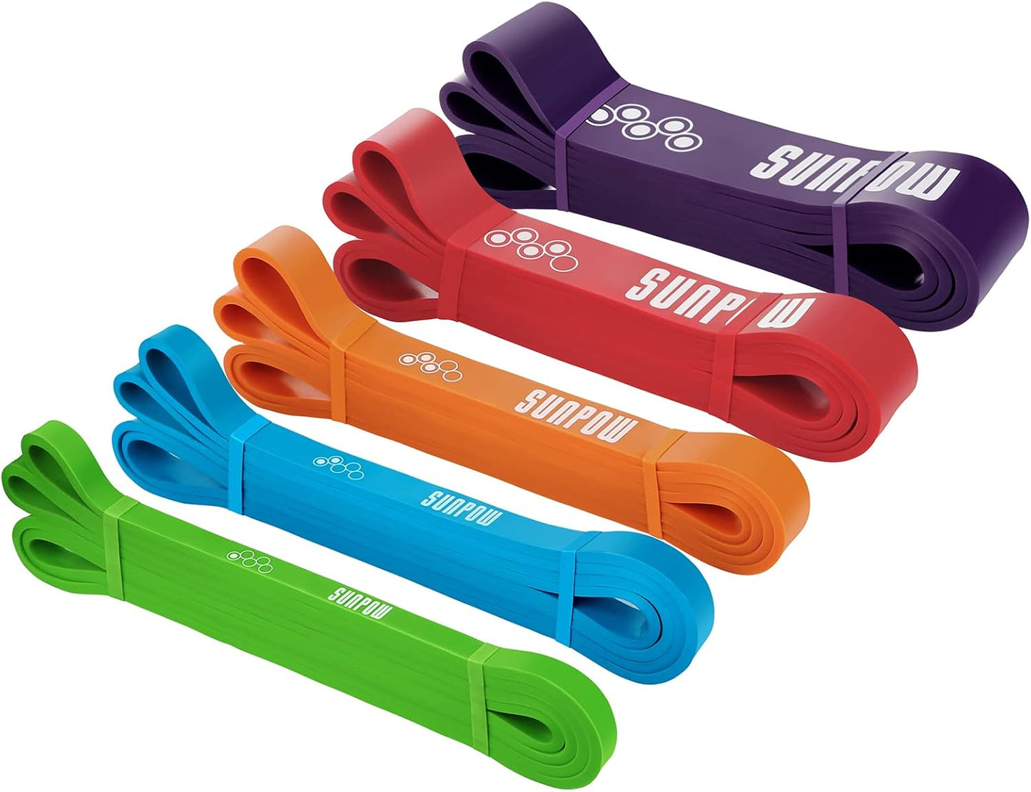 SUNPOW Pull Up Assistance Bands, Set of 5 Heavy Duty Resistance Bands