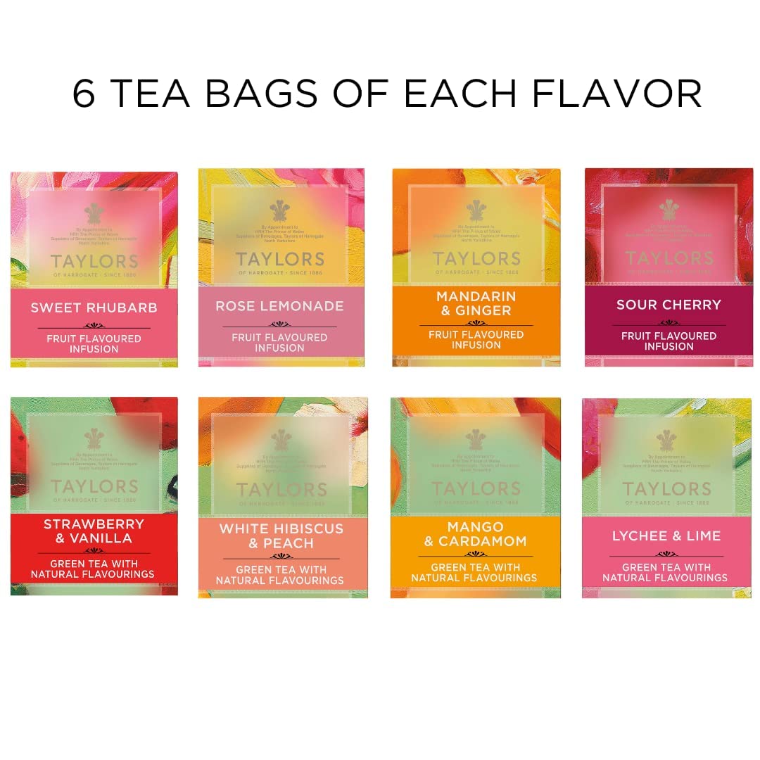 Taylors of Harrogate Assorted Green & Herbal Teas Sampler Variety Pack Gift Box
