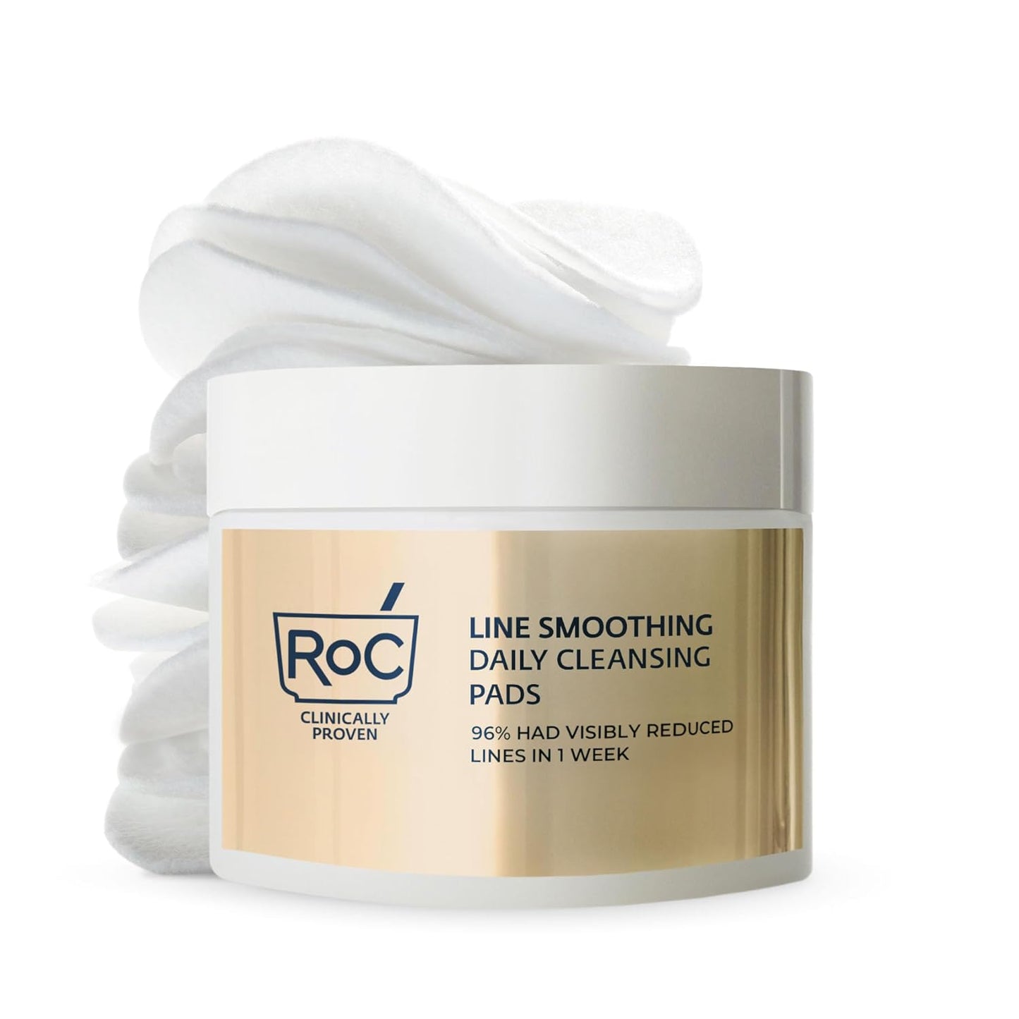 RoC Resurfacing Disks, Hypoallergenic Exfoliating Makeup Remover Pads for Wrinkles and Skin Tone, Hypo-Allegenic Skin Care, Oil-Free Daily Cleanser, 28 Count (Packaging May Vary)