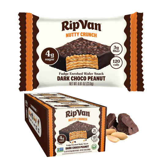 Rip Van Nutty Crunch Dark Choco Peanut Butter Wafer snack, 16 count, individually wrapped